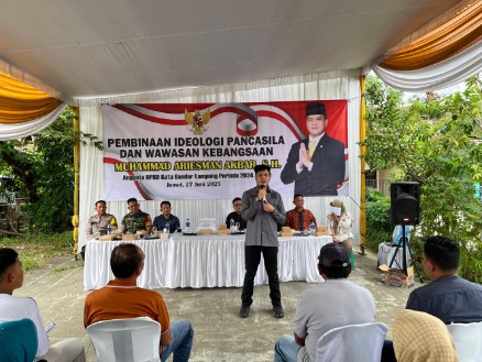 Ariesman Akbar Gelar Sosialisasi Pembinaan Idiologi Pancasila di GSG Permata biru