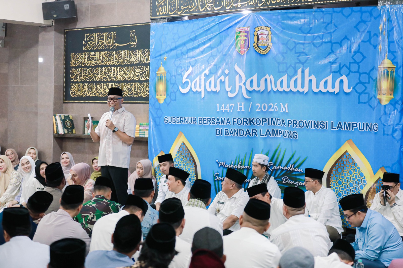 SAFARI RAMADAN DI BANDAR LAMPUNG, GUBERNUR RAHMAT MIRZANI DJAUSAL AJAK MASYARAKAT TUMBUHKAN SEMANGAT GOTONG ROYONG MEMBANGUN DAERAH